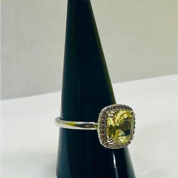 CITRINE Cushion CUT VICTORIAN STYLE Engagement Ring Size 9 - Picture 1 of 9